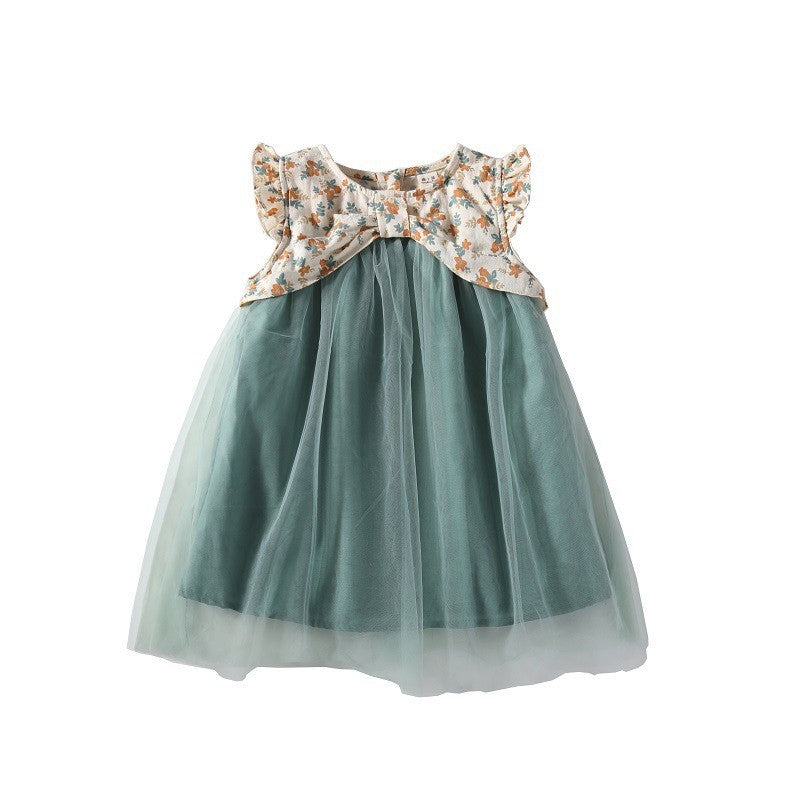 Girls Summer Dress Baby Skirt Chiffon Little Girl Fashionable Flower Princess Skirt