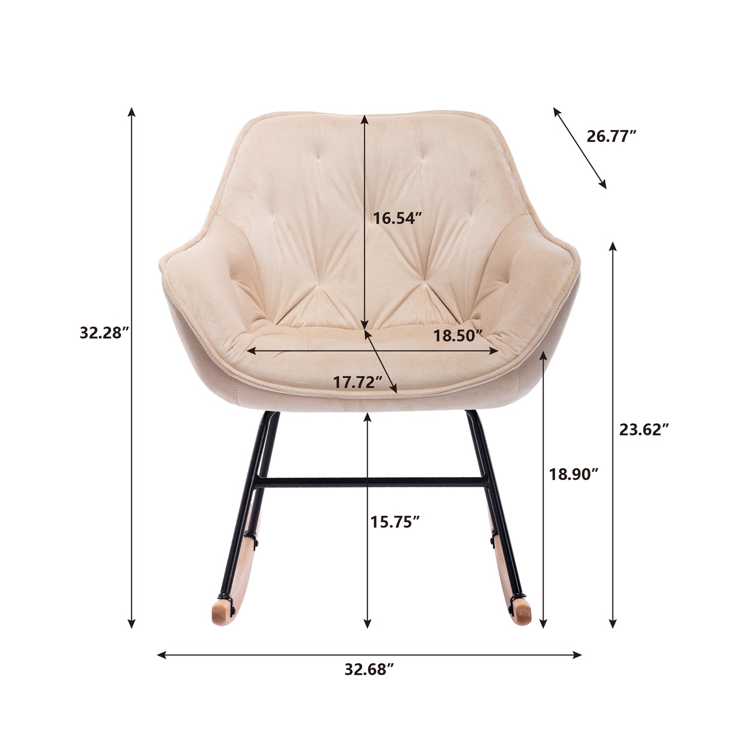 living room Comfortable rocking chair accent chair Beige
