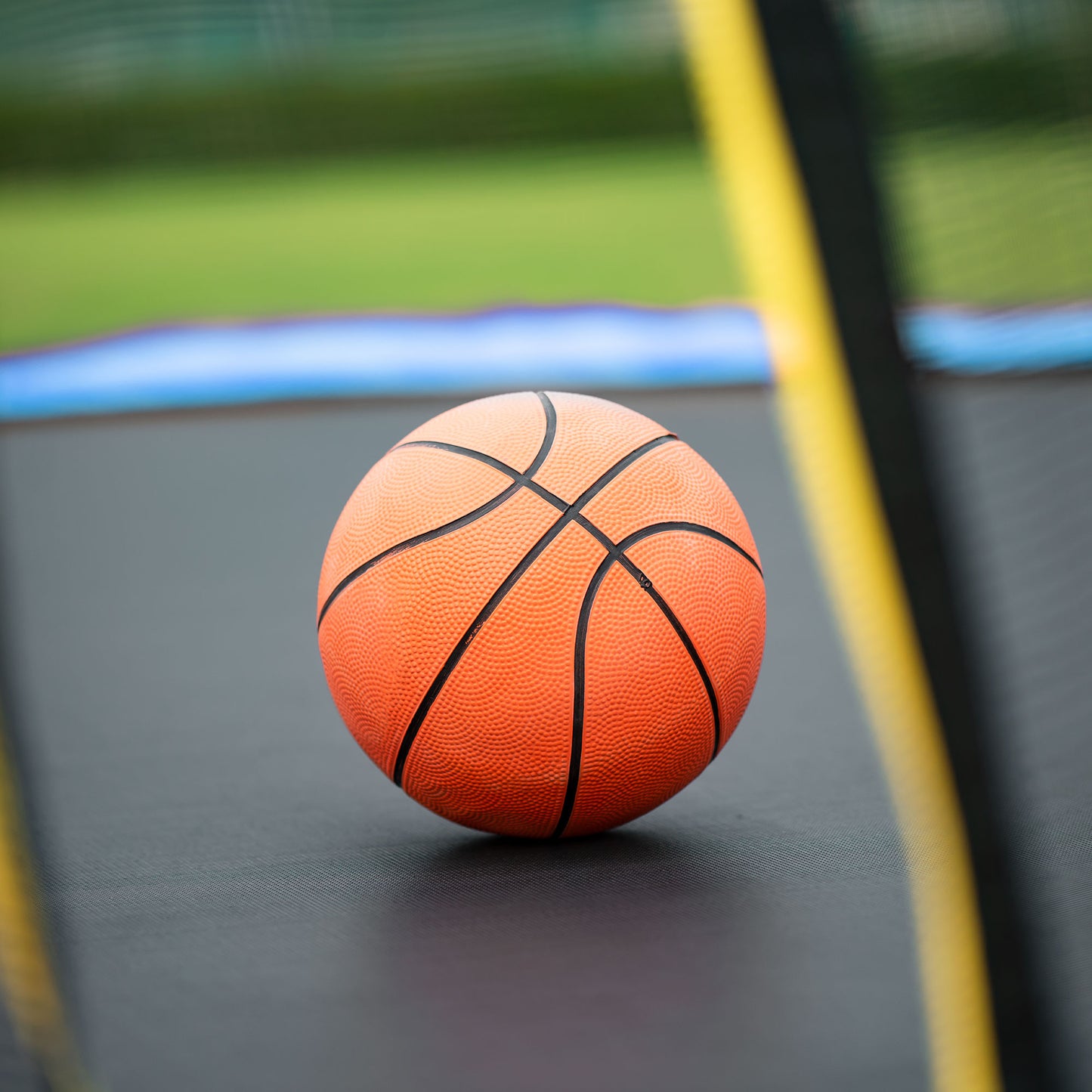 10FT Trampoline with Basketball Hoop Inflator and Ladder(Inner Safety Enclosure) Blue