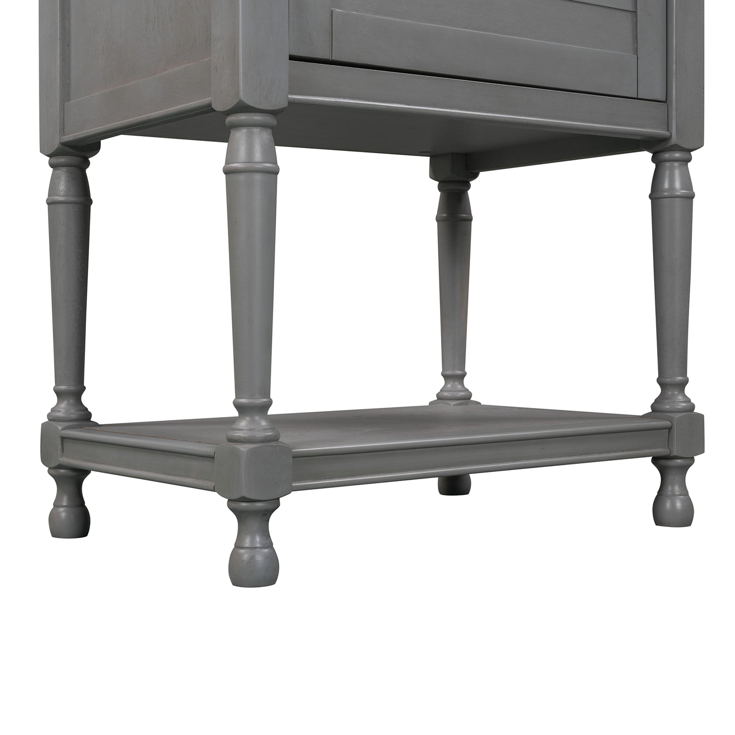 Versatile Nightstand with Two Built-in Shelves Cabinet and an Open Storage, Gray (Expected arrival time 8.20)