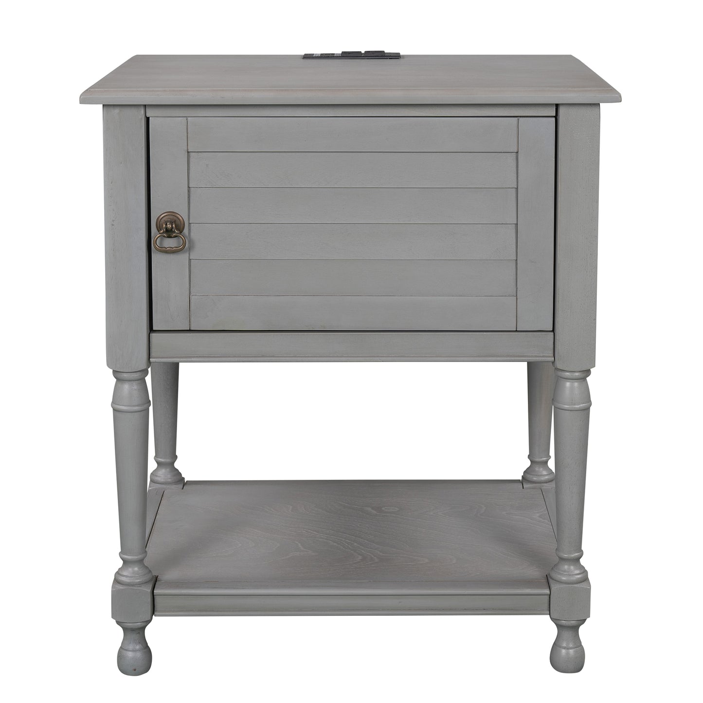 Versatile Nightstand with Two Built-in Shelves Cabinet and an Open Storage, Gray (Expected arrival time 8.20)