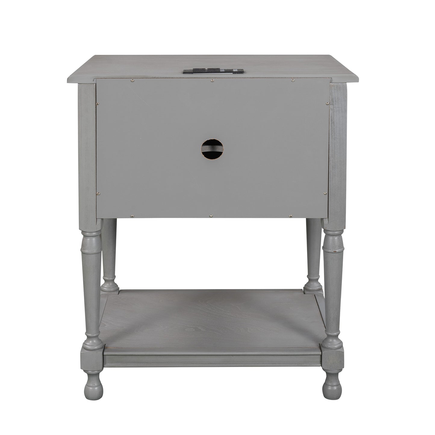 Versatile Nightstand with Two Built-in Shelves Cabinet and an Open Storage, Gray (Expected arrival time 8.20)