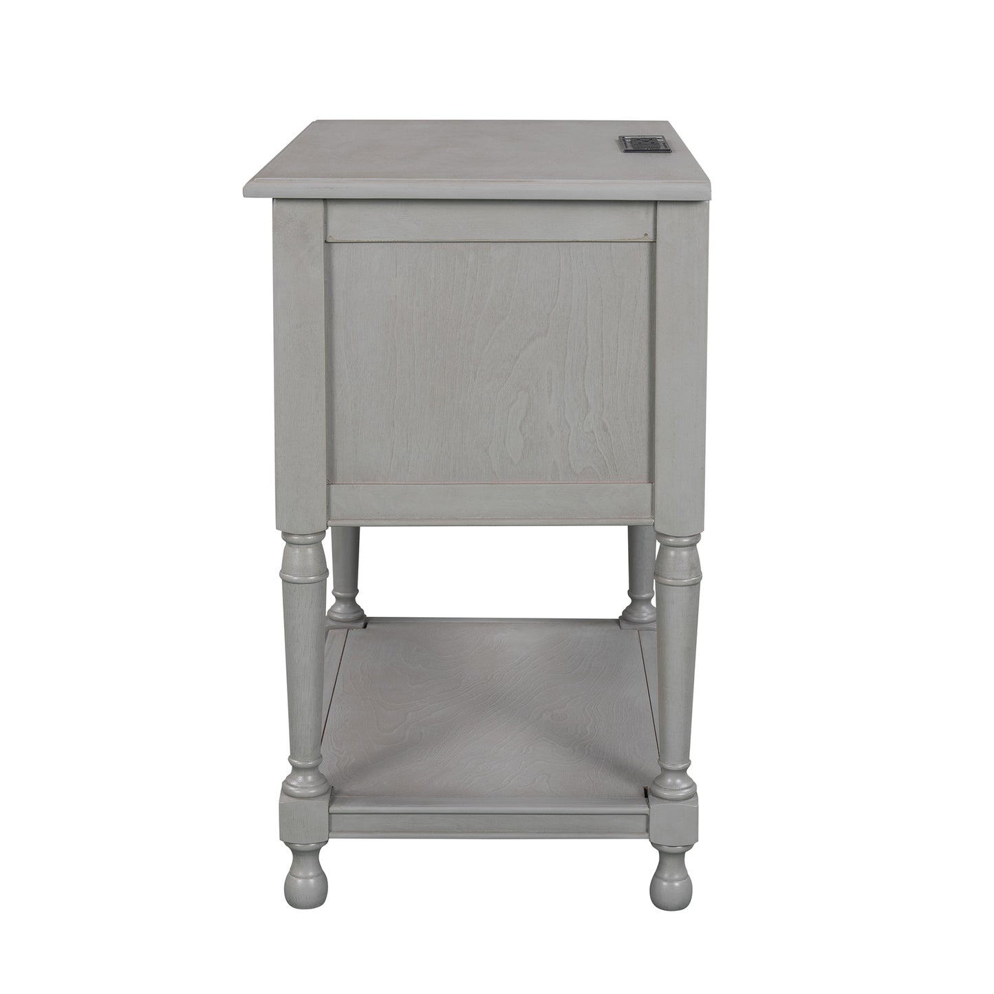 Versatile Nightstand with Two Built-in Shelves Cabinet and an Open Storage, Gray (Expected arrival time 8.20)
