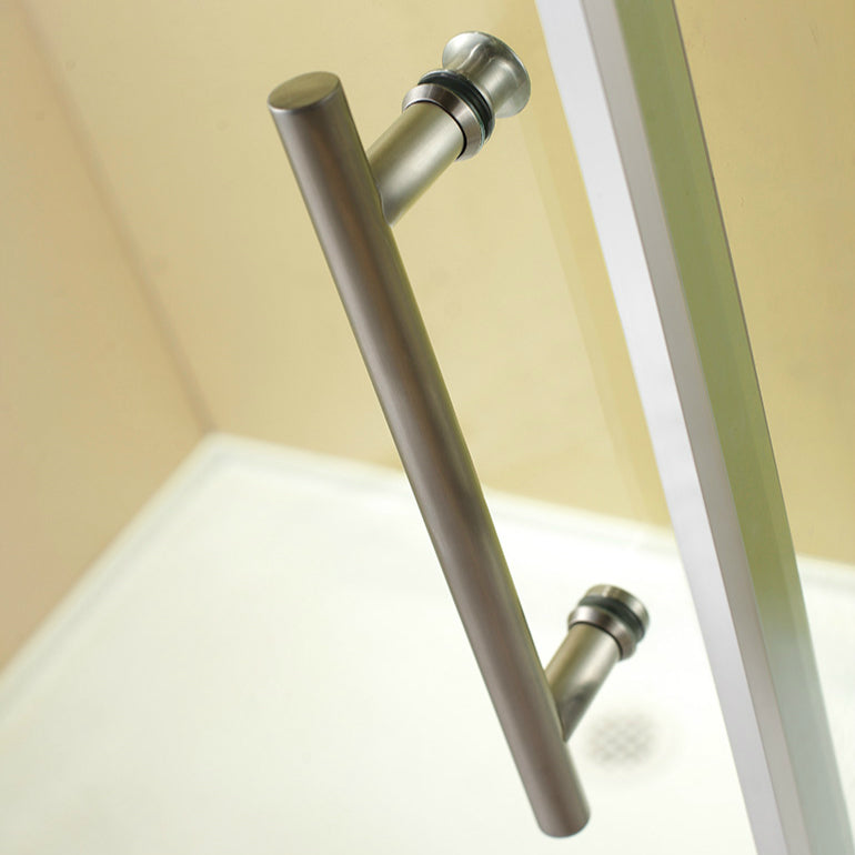 TRUSTMADE Frameless Curved Bathtub Shower Doors Width x 58& Height with 1/3&(8mm) Clear Tempered Glass Finish, K07N-1