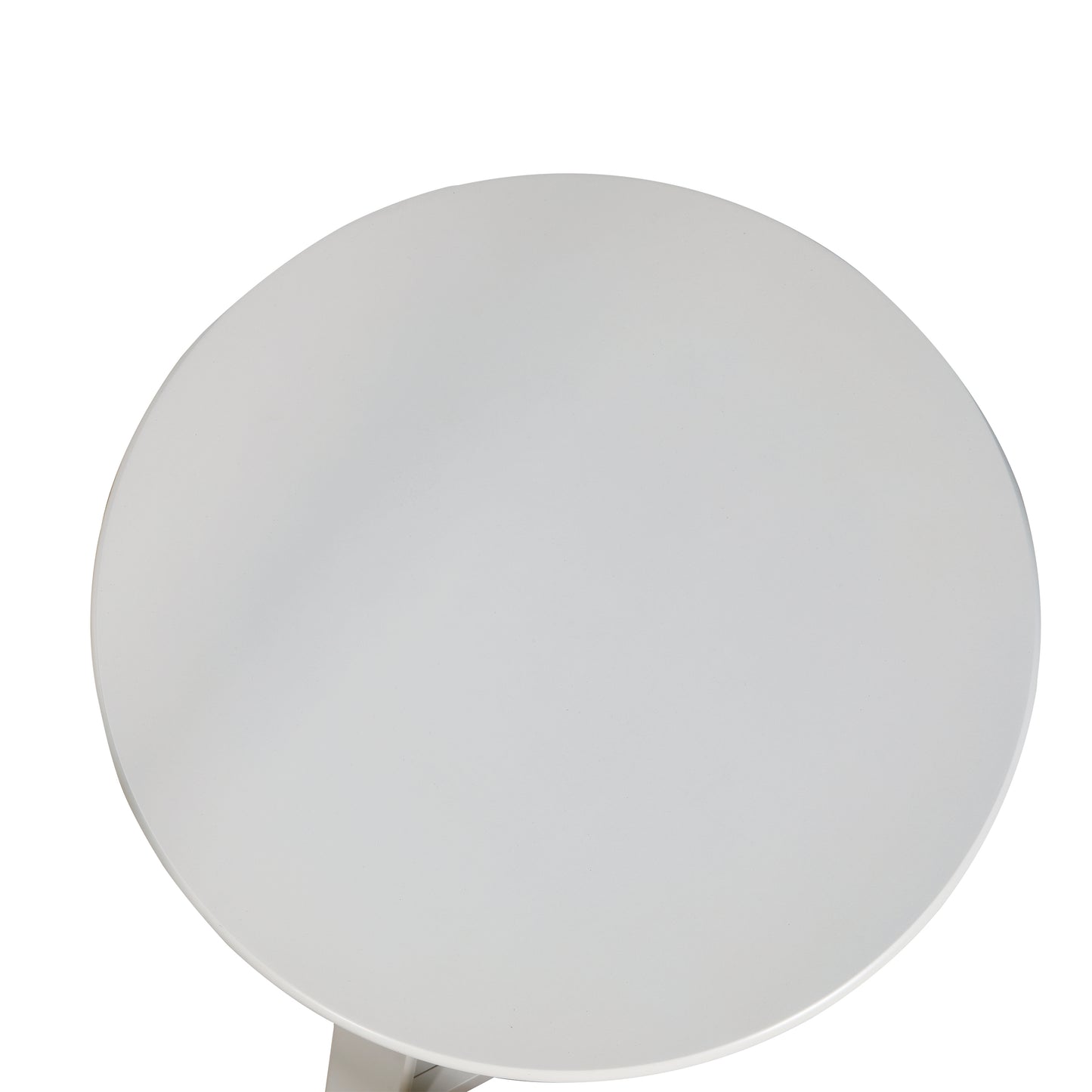 Round Side Table with Two-Tier Shelf (White)
