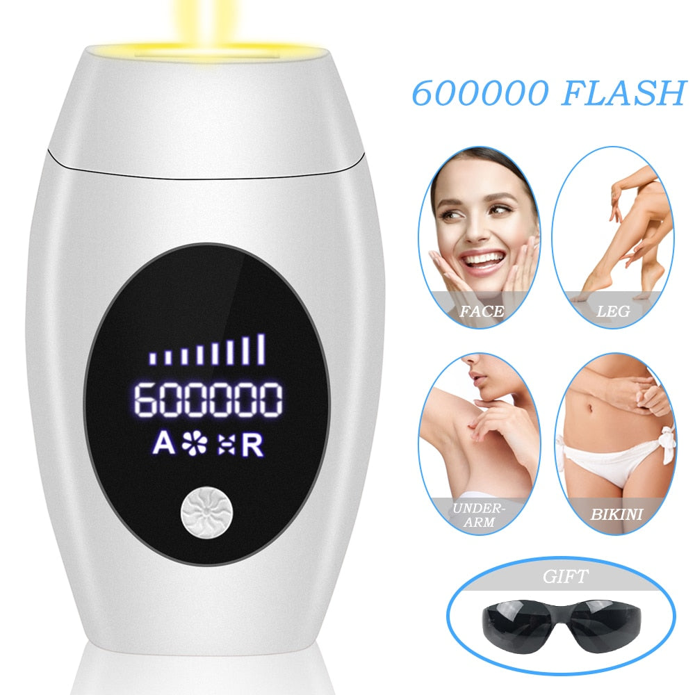 600000 Flash Professional Permanent Laser Epilator LCD Display Laser IPL Hair Removal Machine Photoepilator Painless Depilador