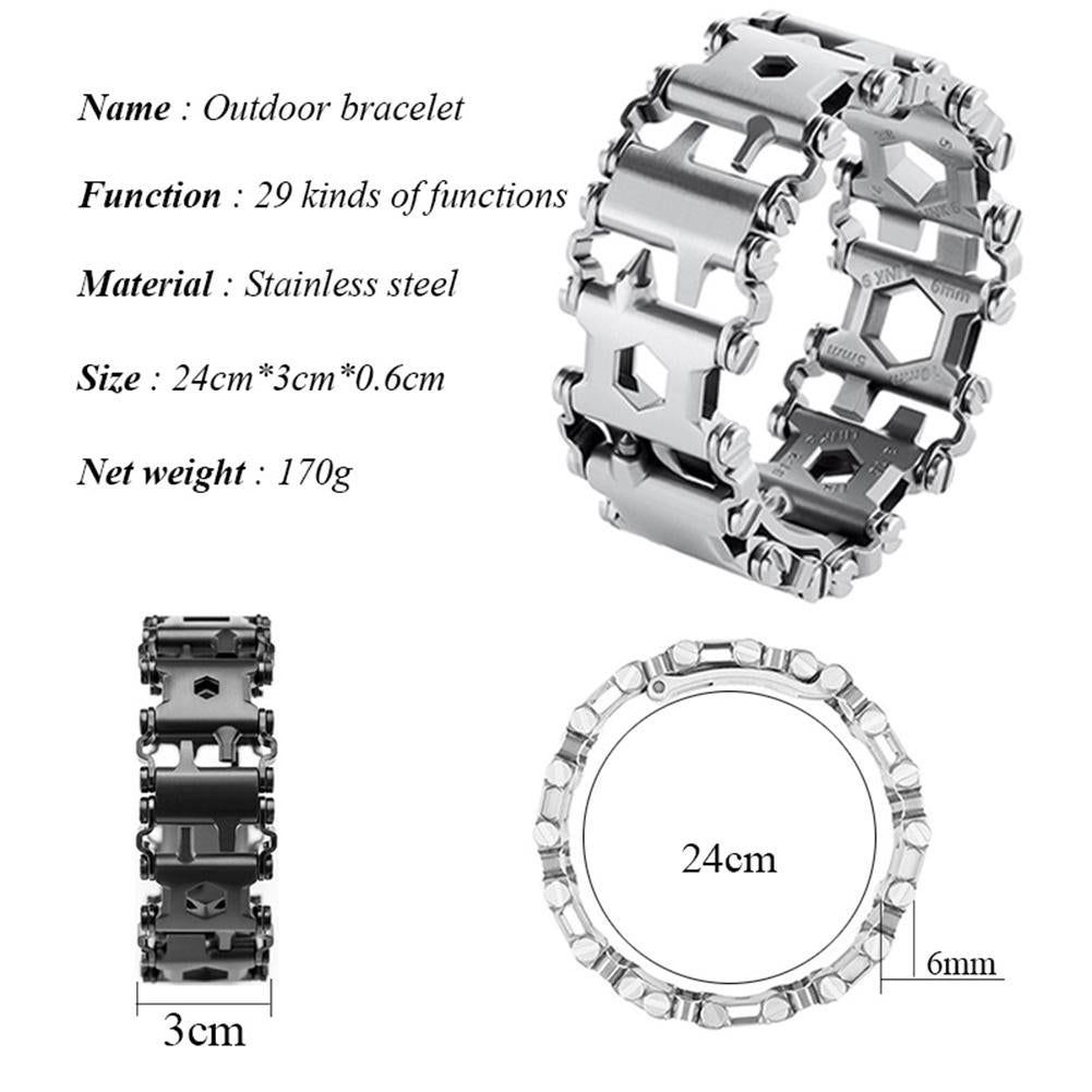 DreamBell Men Outdoor Spliced Bracelet Multifunctional Wearing Screwdriver Tool Hand Chain Field Survival Bracelet