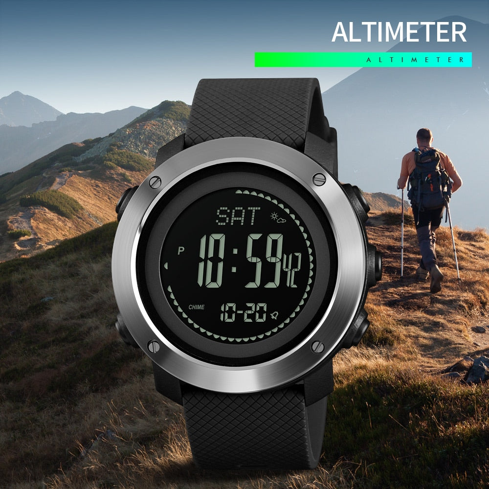 SKMEI 1427-belt type  altimeter barometer thermometer altitude men's digital watch sports clock mountain climbing hiking watch Monterey