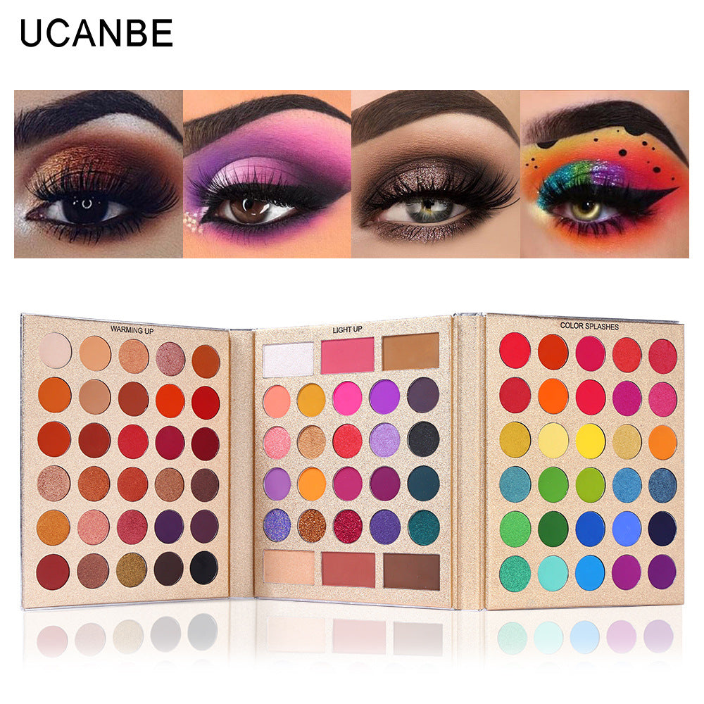 UCANBE 86 Colors Pretty Eyeshadow Palette Pearlescent Matte Eyeshadow Contouring Blush Highlight Multi effect Makeup