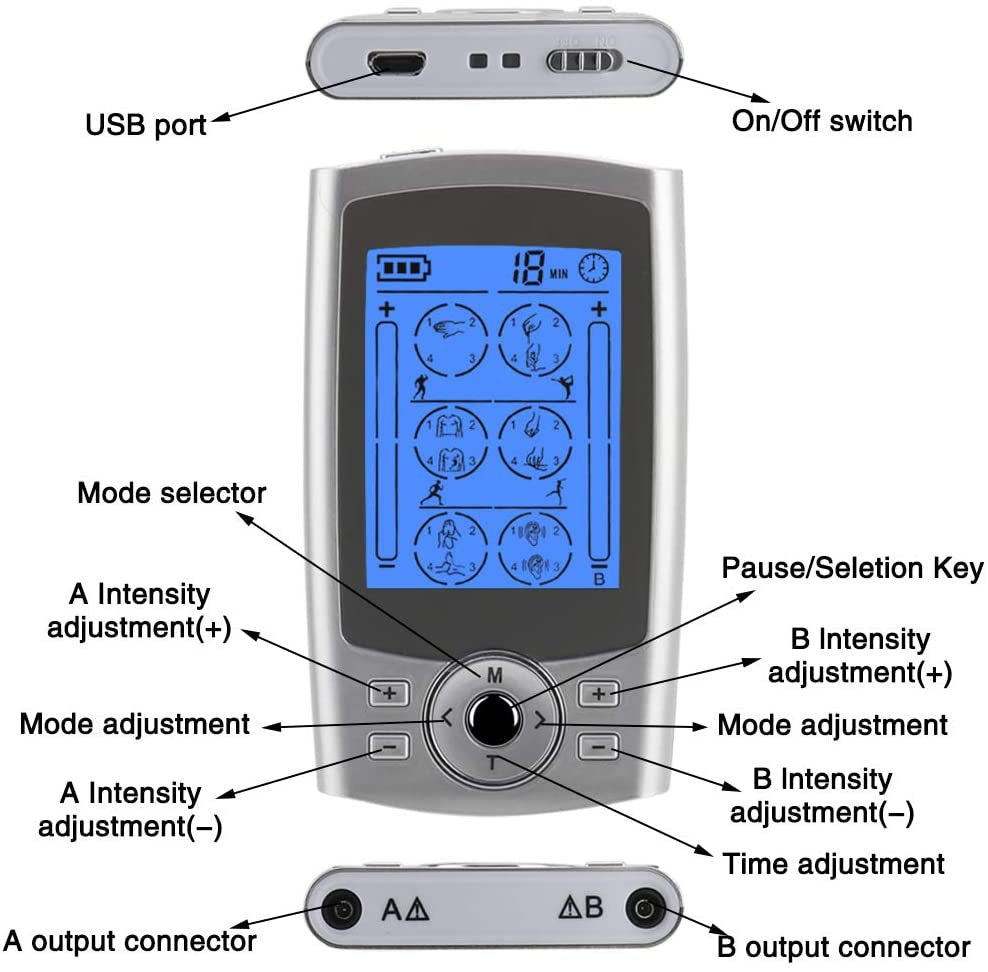 24 Mode Physiotherapy Instrument Tens Intelligent Pulse Full Body Massage Charging Meridian Massager