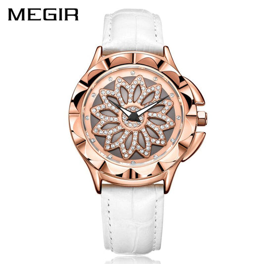 Fashion Women Watches 2019 Best Sell Rotated Dial Clock Luxury Rose Gold Women's Quartz Wrist Watches 2019 New Relogio Feminino