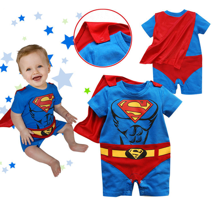 Superman Harper with Cloak Embroidery SUPERMAN Wukong Creeper Baby Suit Jumpsuit