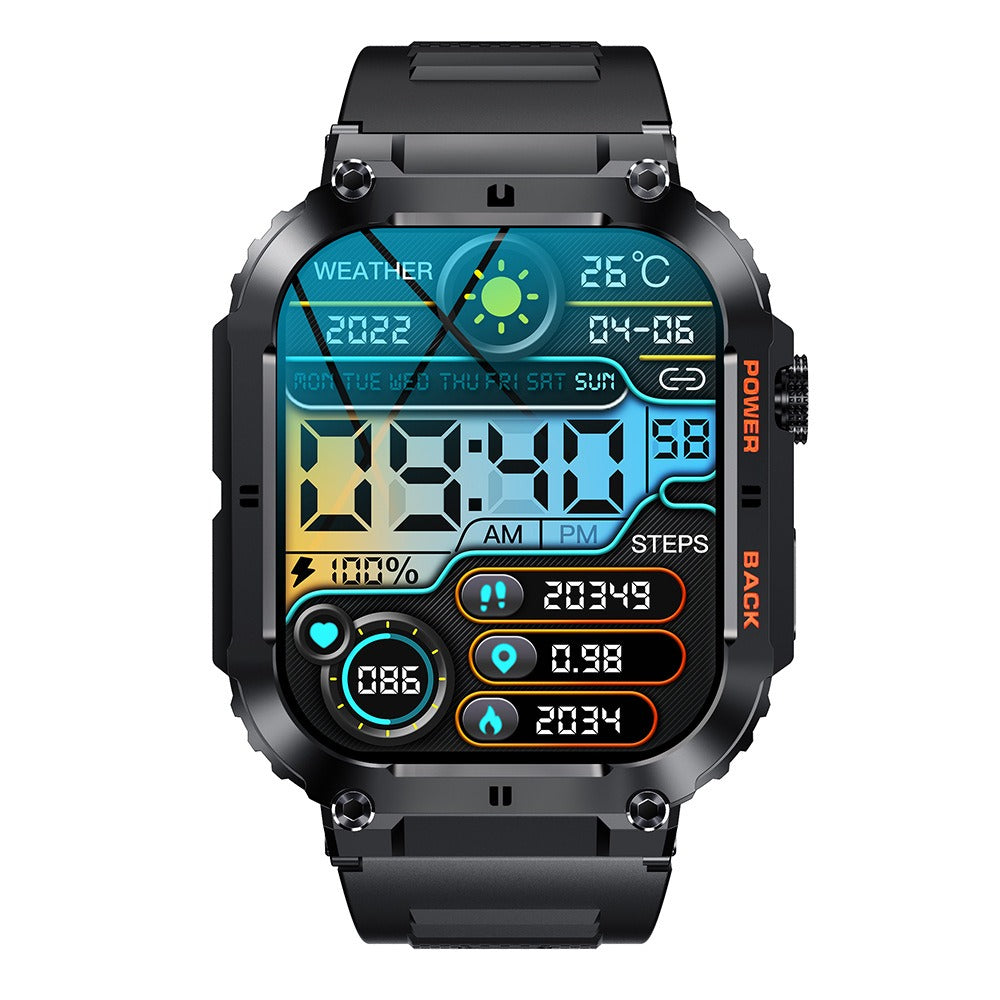 K57PRO call smart watch 1.96 inch IPS square screen all day heart rate monitoring blood pressure blood oxygen super long standby