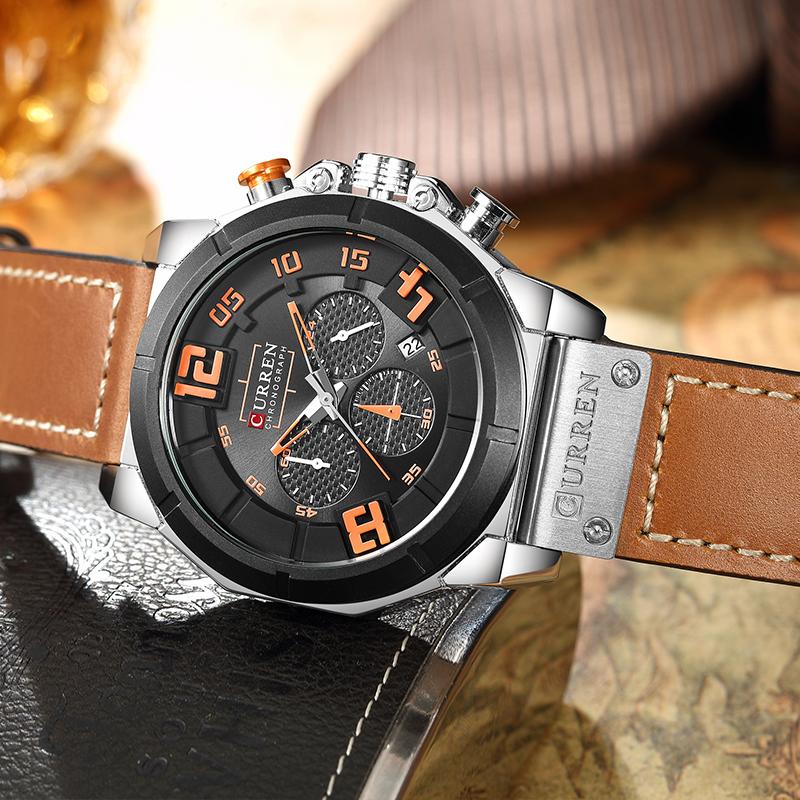 CURREN Quartz watches Men Leather Wrist Watch