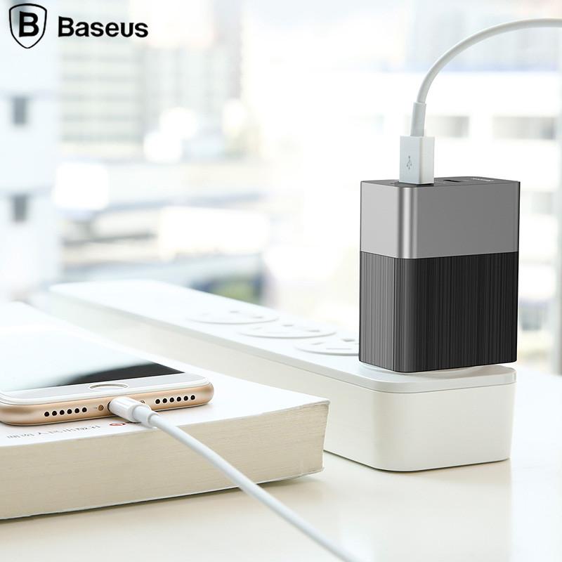 Baseus Type-C USB Fast Charger 2.0+3.4A Travel Wall Charger Adapter Mobile Phone Charger