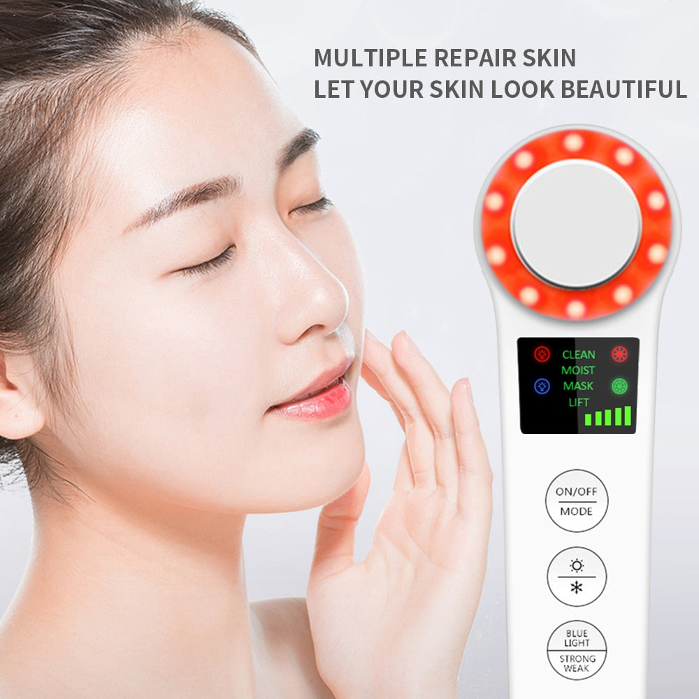 Professional Facial Lifting Vibration Massager Face Body Spa Ion Beauty Instrument Hot Cold Hammer Ultrasonic Cryotherapy  Beaut