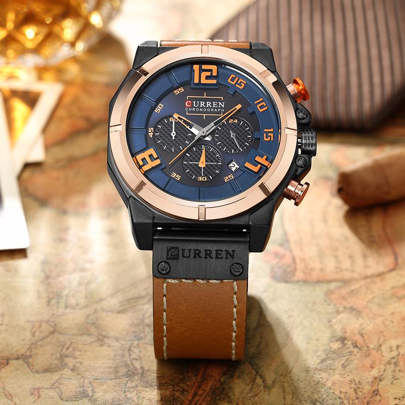 CURREN Quartz watches Men Leather Wrist Watch