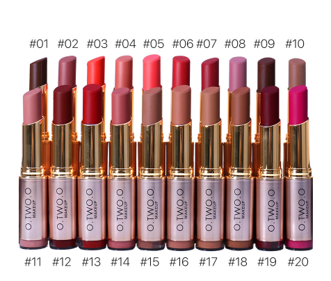 O.TWO.O Makeup Matte Lipstick 20Colors Vevet Long Lasting Kissproof All Day Lipstick Best Selling