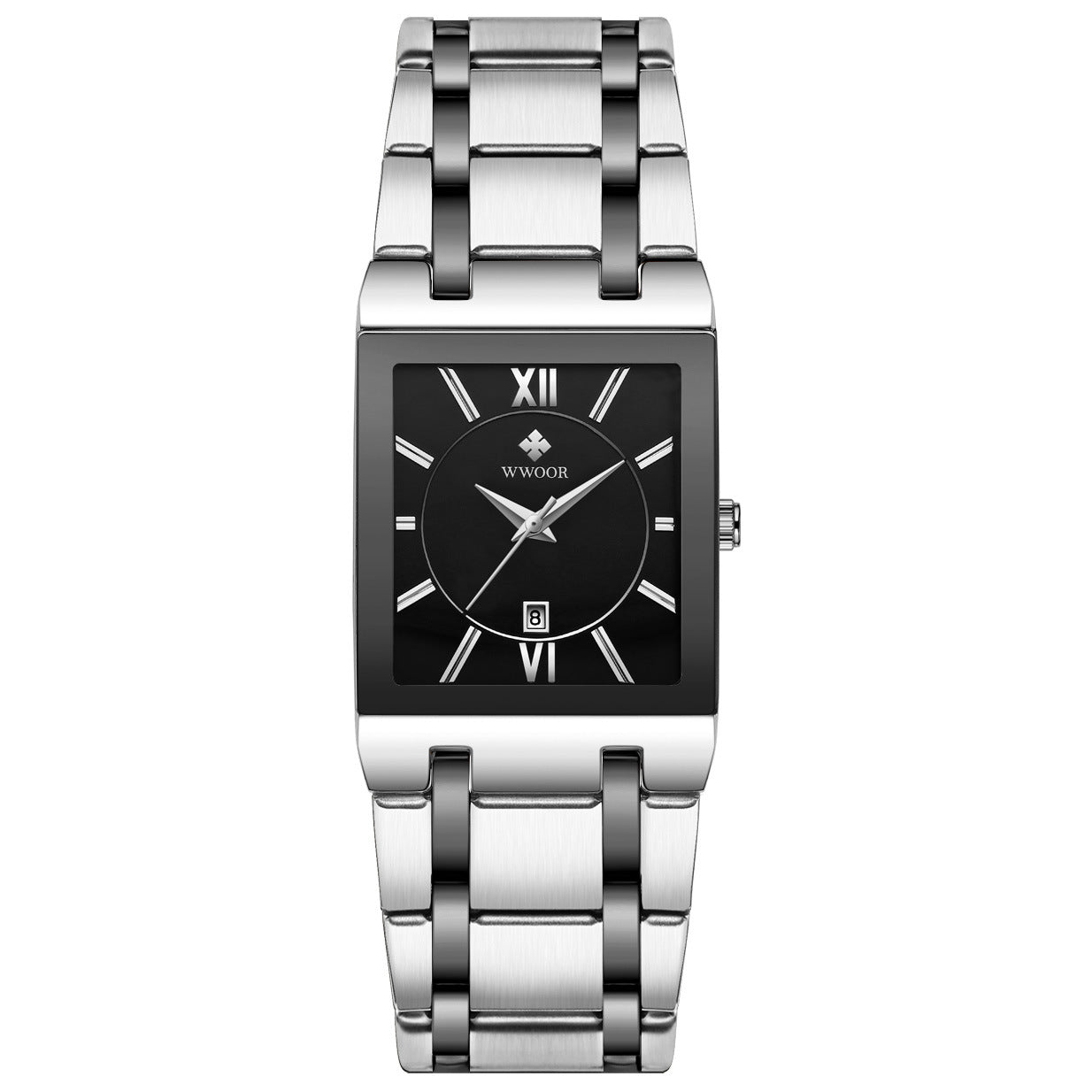 Fully Automatic Non-Mechanical Square Men's Steel Band Quartz Watch Waterproof Watch