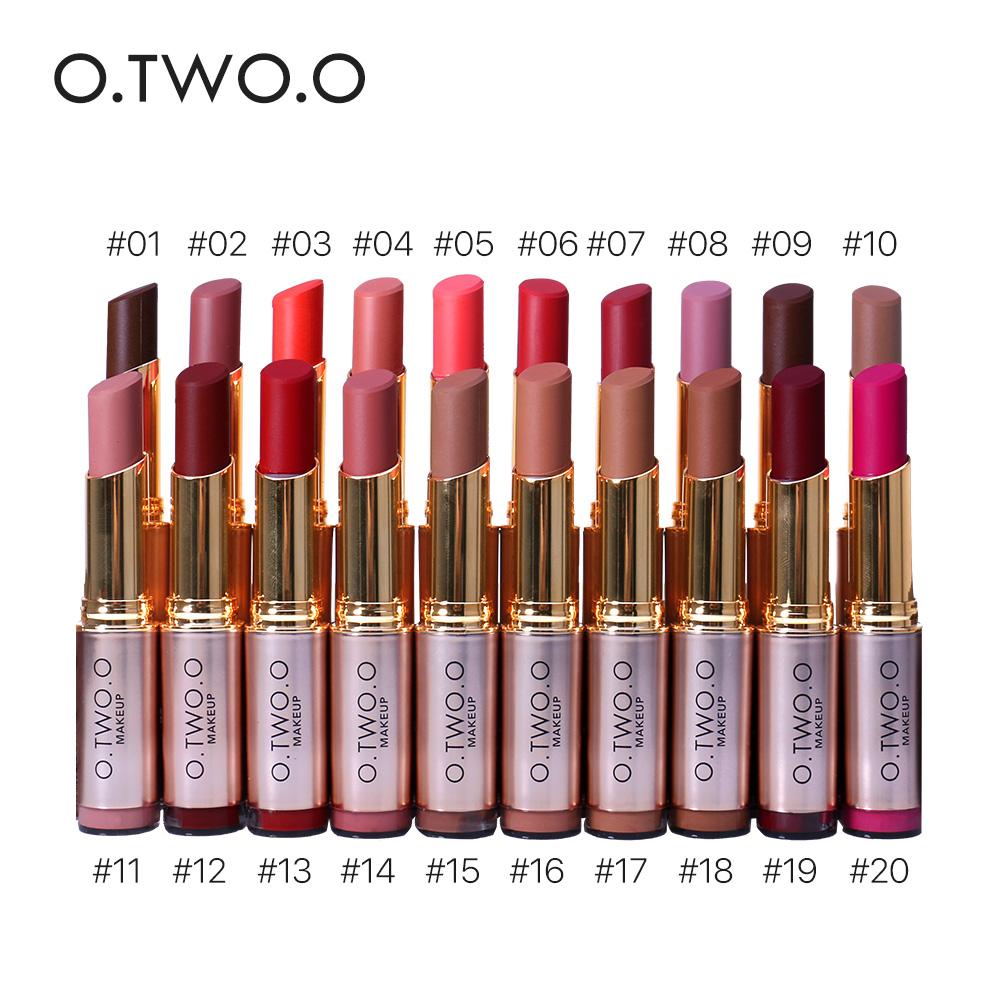 O.TWO.O Makeup Matte Lipstick 20Colors Vevet Long Lasting Kissproof All Day Lipstick Best Selling