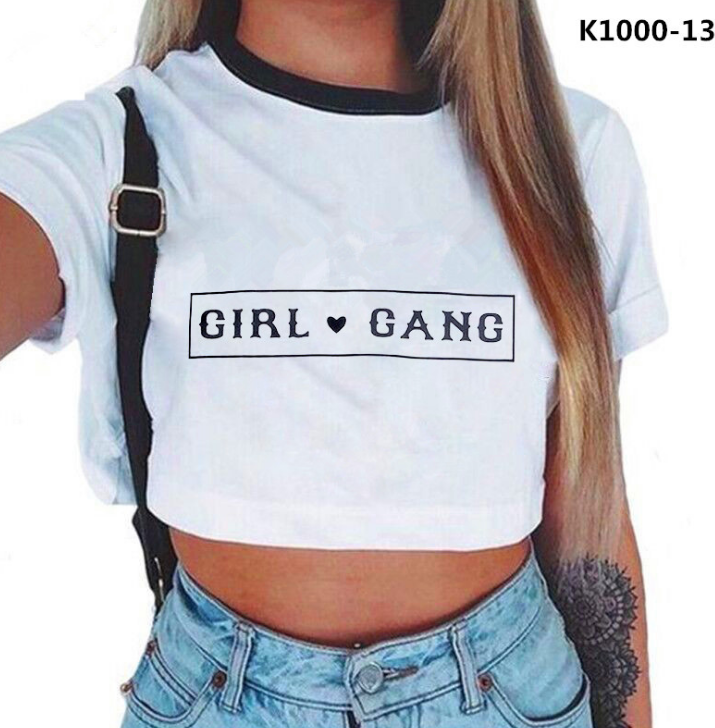 Summer Tops For Women  Streetwear Korean Kawaii Harajuku Vogue Best Friends T Shirt Aesthetic Crop Top Graphic Tees Women