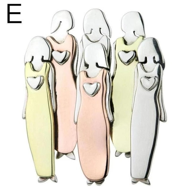 2/3/4/5/6 Sisters Pin Best Friends Pin Sisterhood Brooch Tricolor Brooch Handmand Christmas New Year Gift Durable Metal Brooches