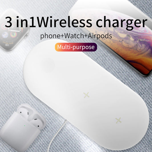 The New Three-In-One Wireless Charger Multi-Function Wireless Charger Is Suitable For Apple Huawei Mobile Phone 10W Fast Charge