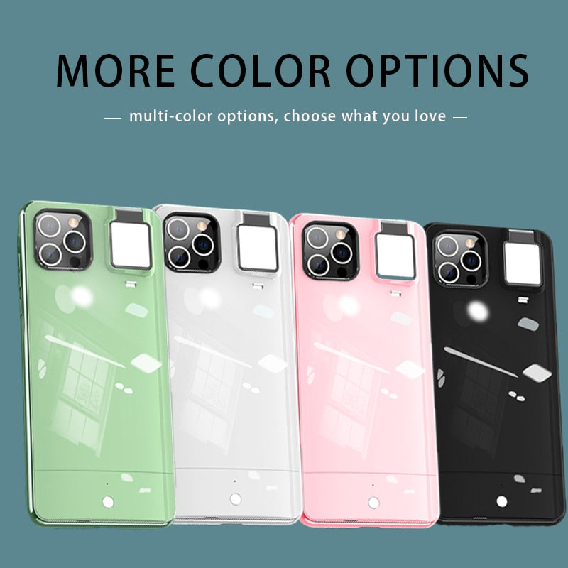 Flash Phone Case Protective Cover Fill Light Camera Bracket Holder for Apple Iphone X 11 12 Pro Max