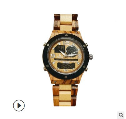 Senor Digital Watch Wood Watch Men Military Sport Wristwatch Mens Quartz Watches Top Brand Luxury Wooden Watch Male Relogio