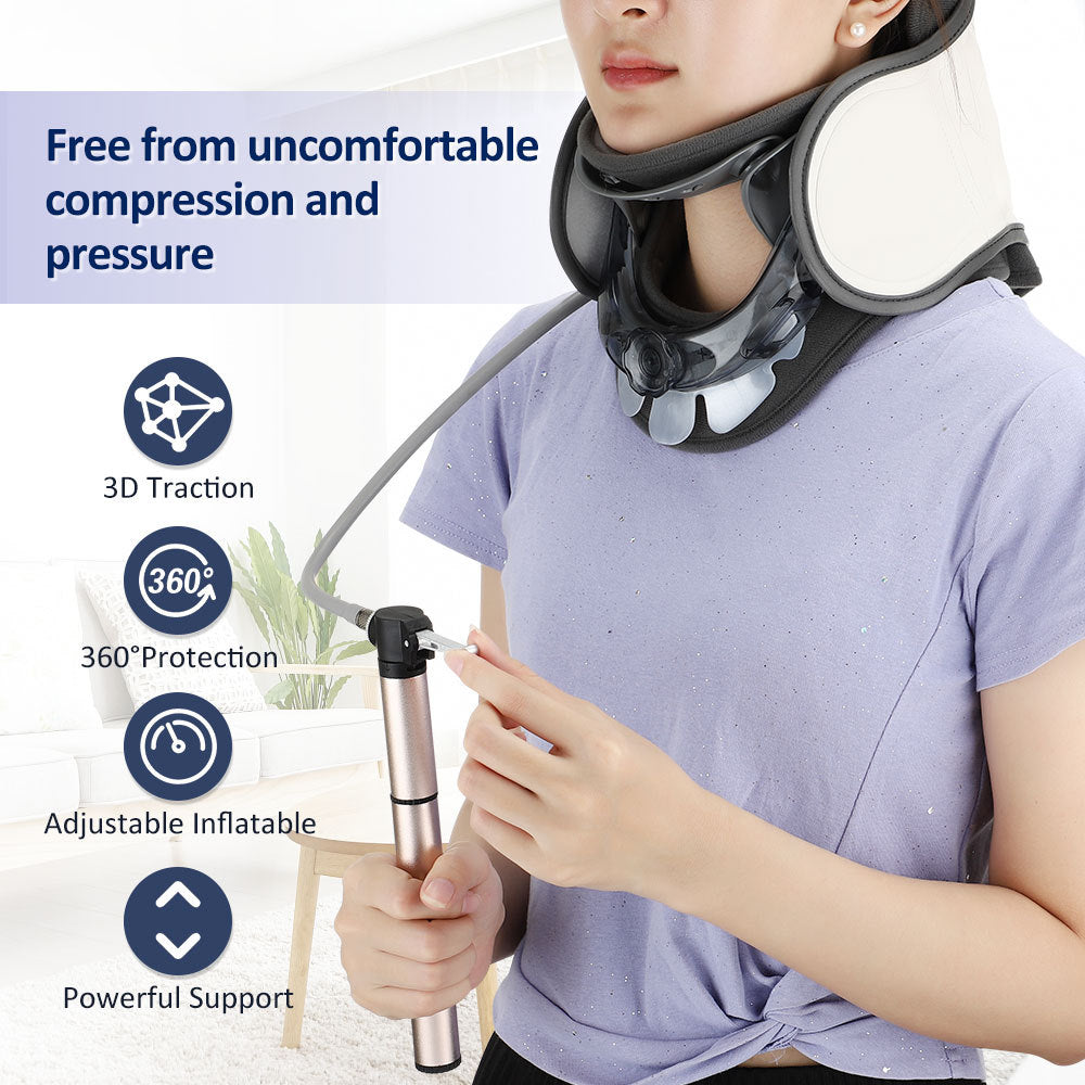 Adjustable Neck Tractor Home Inflatable Massage Cervical Vertebra Fixed Support Breathable Sports Neck Guard