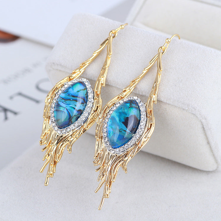 Trend Jewelry Personality Fashion Exaggerated Phoenix Feather Stud Earrings Earrings Women