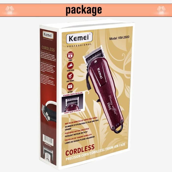 Kemei Electric Washable Hair Clipper Rechargeable Professional Hair Trimmer Shaver Razor Cordless Adjustable Clipper