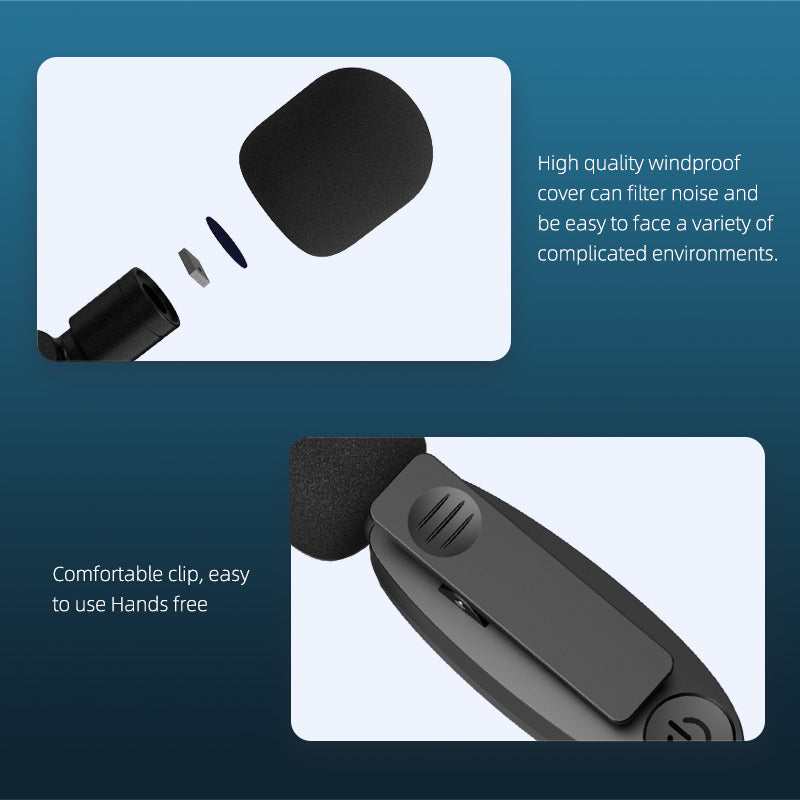 Lavalier Wireless Microphone Outdoor Live Broadcast Internet Celebrity Carry 2.4G Radio Noise Reduction Small Microphone