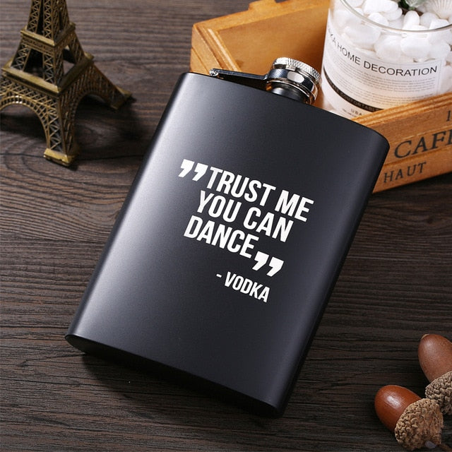 Mini Portable 8OZ Hip Flask Stainless Steel Bottle Lot Black Matte Does Not Fade Flask for Alcohol Rum Whiskey Best Men Gift Set