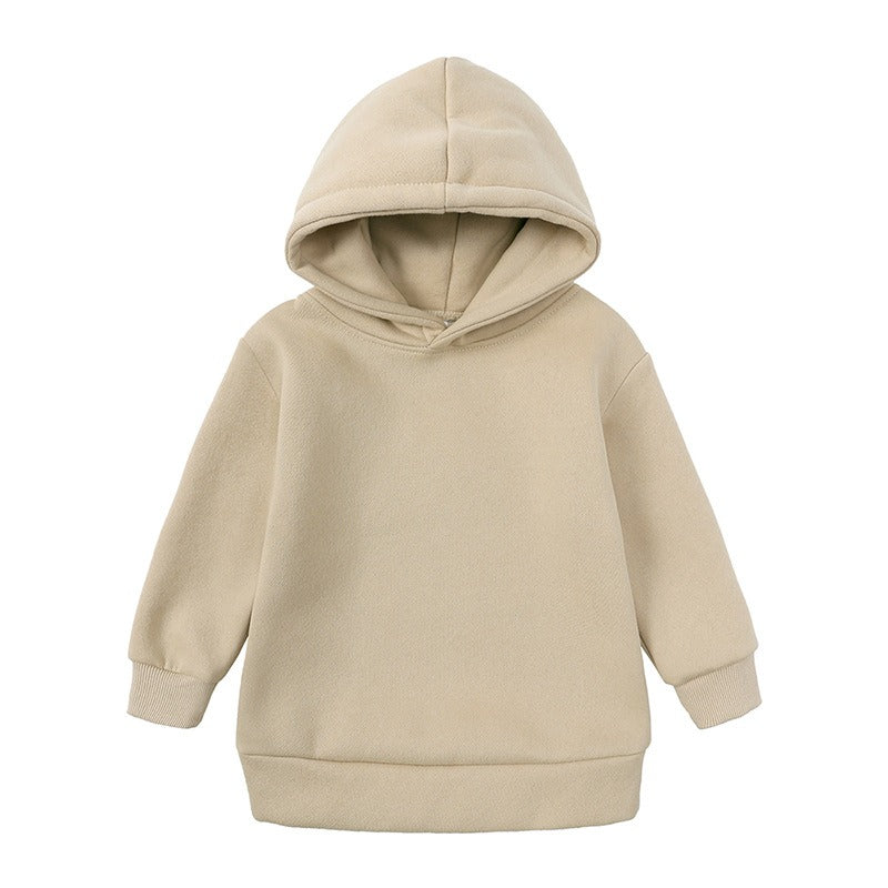 Thickened Autumn And Winter Clothing Children's Sports Suit Casual Pullover Hooded Sweater Trousers Two-Piece Set