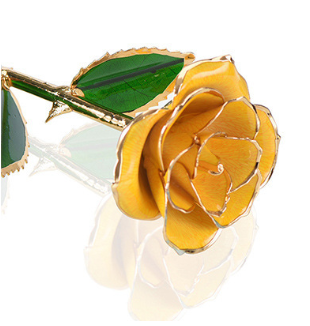 24K Gold Plated Rose Romantic Eternal Rose Eternal Flower with Stand Best Gift for Valentine's Day Mother's Day Wedding