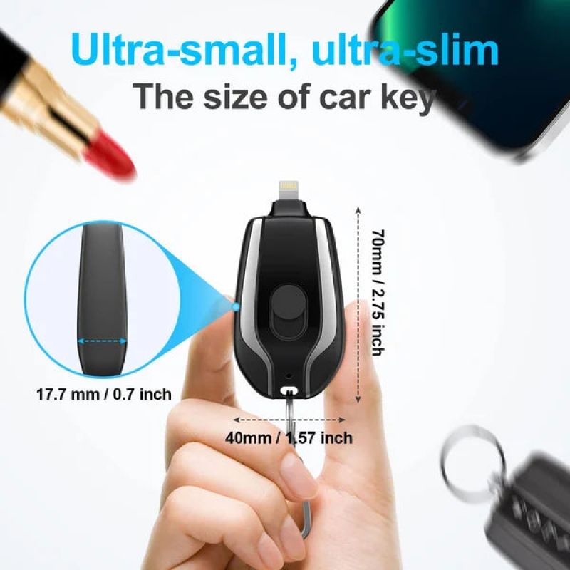 Mini Key Chain Charging Bag Portable Mobile Power Wireless Portable 1500mA Emergency Power