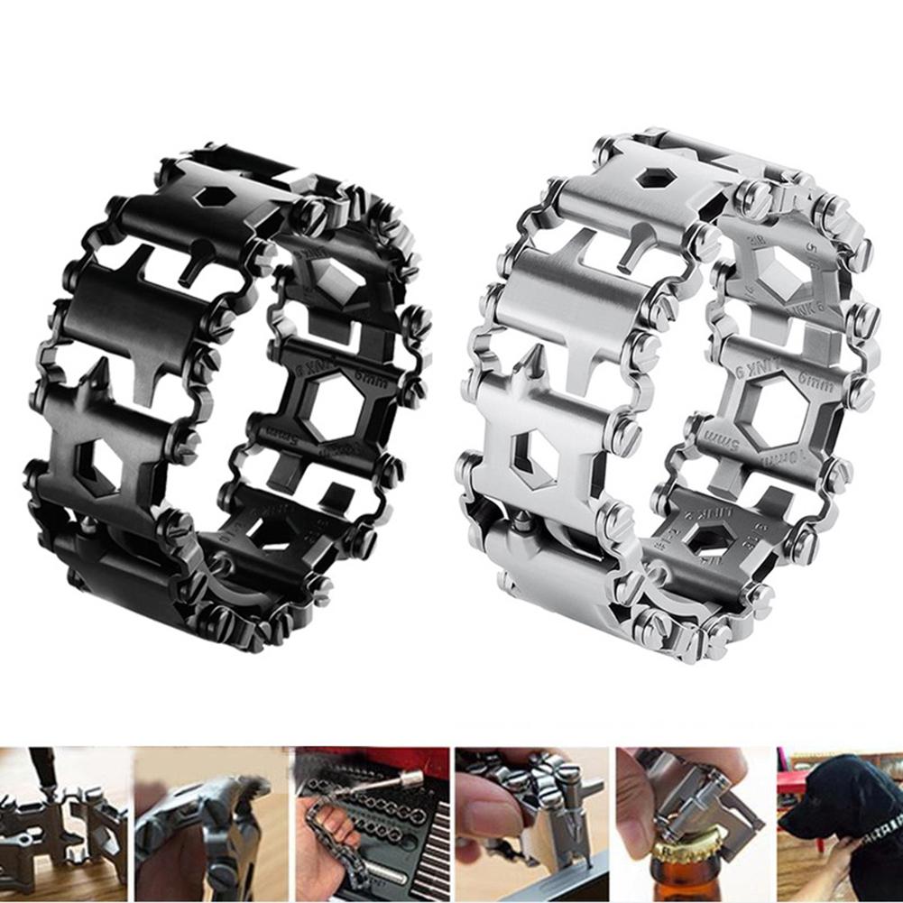 DreamBell Men Outdoor Spliced Bracelet Multifunctional Wearing Screwdriver Tool Hand Chain Field Survival Bracelet