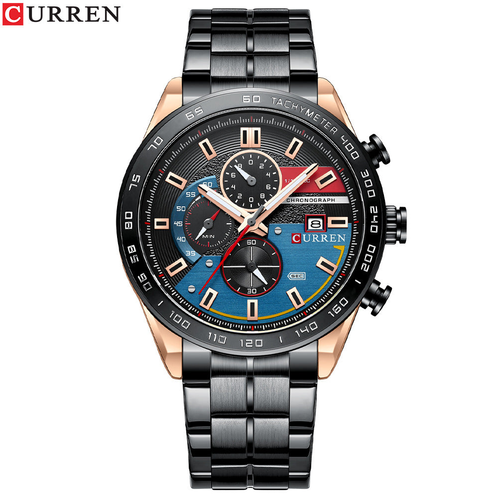 Men's Watches Steel Band Quartz Watches Calendar Men's Watches Business