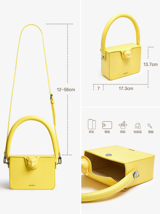 BAFELLI Bag Women's New Niche Light Luxury Box Bag Spring And Summer Original Design Fashion Messenger Bag