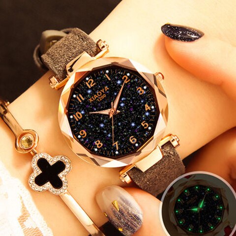 Women Watches  Best Sell Star Sky Dial Clock Luxury Rose Gold Women's Bracelet Quartz Wrist Watches New