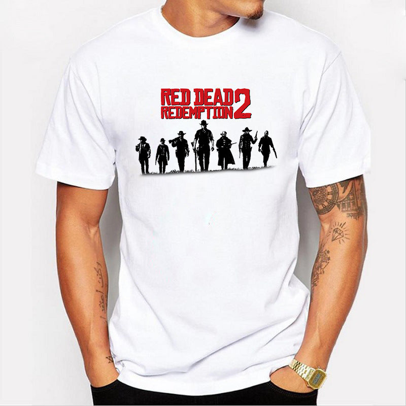 Men'S Casual Letter Printed Top Quality Men'S Tees Best Red Dead Redemption John Marsto Movie T Shirt