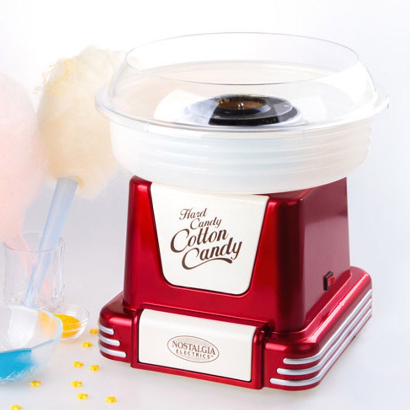 Vintage Cotton Candy Machine with Base for Home Children's Electric Fully Automatic Hard Candy Storage