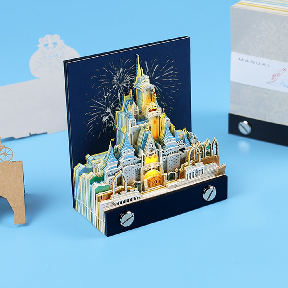 Magic Castle 3D Notepad Calendar Memo Pad Block Notes Hary Design Note Paper Stationery Accessories