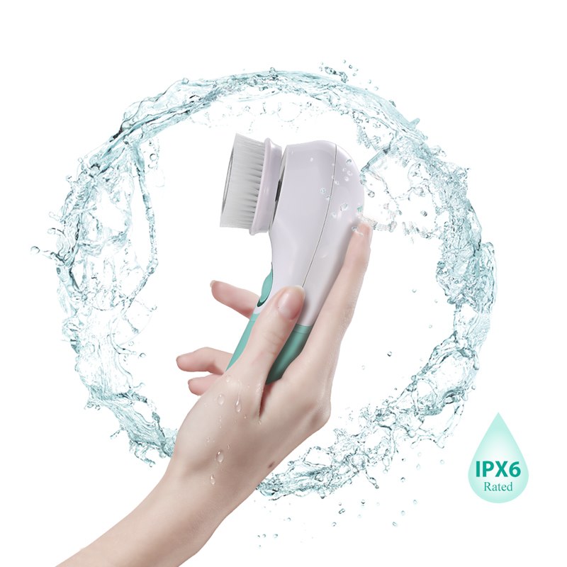 TOUCHBeauty Waterproof Facial Cleansing Spin Brush Set with 3 Exfoliating Brush Heads