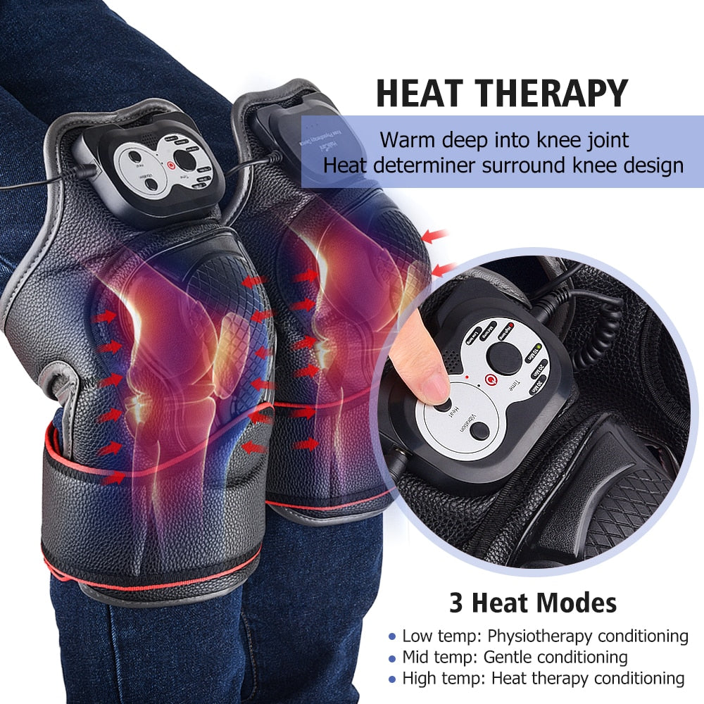 Knee Magnetic Vibration Heating Massager Joint Physiotherapy Massage Electric Massage Pain Relief Rehabilitation Equipment Care