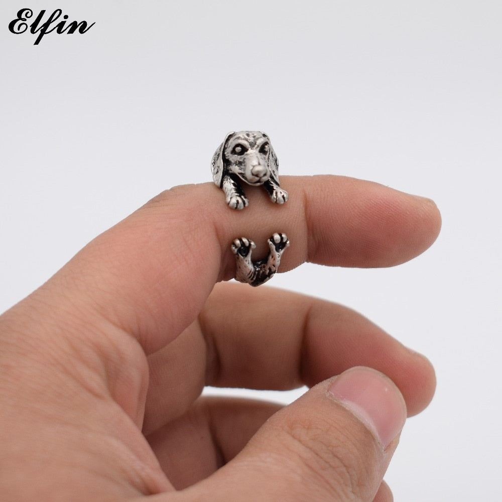 Elfin Vintage Dachshund Fashion Rings Best Friends Adjustable Rings For Women Men World of Warcraft