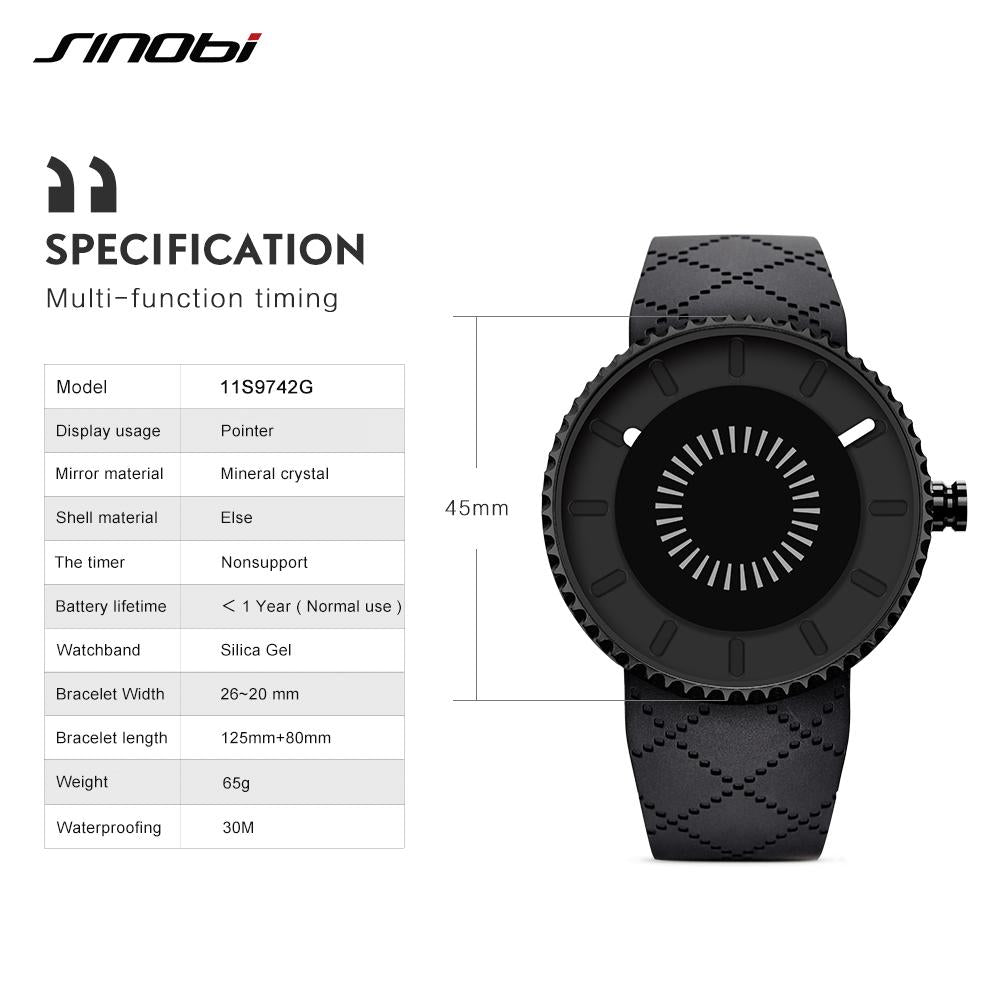 SINOBI Mens Sports Watches Waterproof Silicone Band for Women Unisex