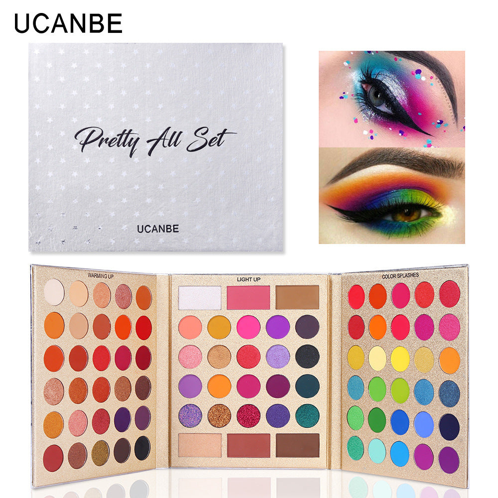 UCANBE 86 Colors Pretty Eyeshadow Palette Pearlescent Matte Eyeshadow Contouring Blush Highlight Multi effect Makeup