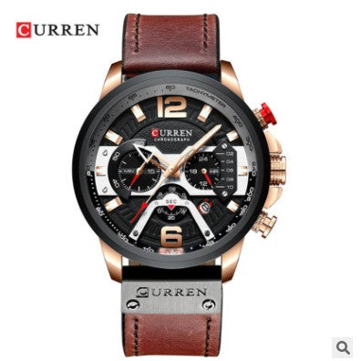 CURREN Casual Sport Watches for Men Blue Top Brand Luxury Military Leather Wrist Watch Man Clock Fashion Chronograph Wristwatch